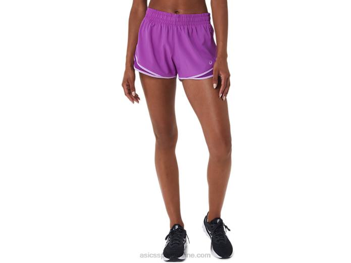 pantalón corto de mujer pr lyte de 2,5 pulgadas Asics 4L683037 orquídea