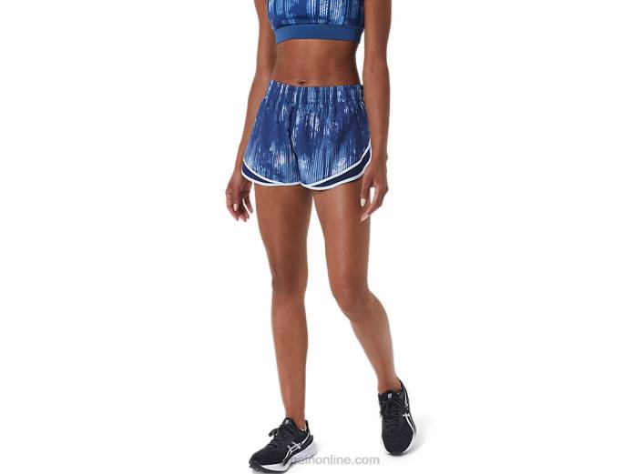 pantalón corto de mujer pr lyte de 2,5 pulgadas Asics 4L683053 teñido anudado gran tiburón