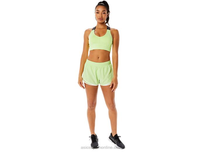 pantalón corto de mujer pr lyte de 2,5 pulgadas Asics 4L683294 verde lima/blanco brillante