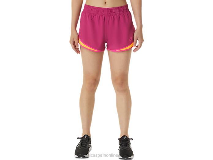 pantalón corto de mujer pr lyte de 2,5 pulgadas Asics 4L683300 rojo fucsia/rosa glo
