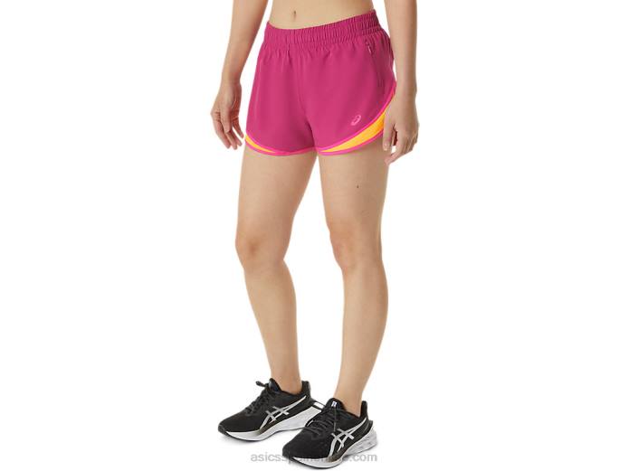 pantalón corto de mujer pr lyte de 2,5 pulgadas Asics 4L683300 rojo fucsia/rosa glo