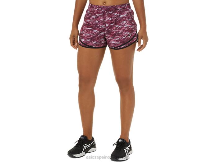 pantalón corto de mujer pr lyte de 2,5 pulgadas Asics 4L683702 estampado marte profundo/negro
