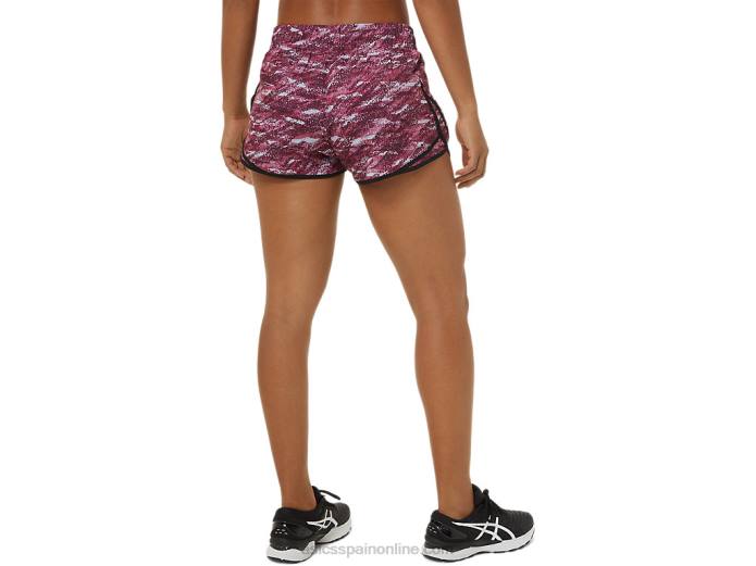 pantalón corto de mujer pr lyte de 2,5 pulgadas Asics 4L683702 estampado marte profundo/negro