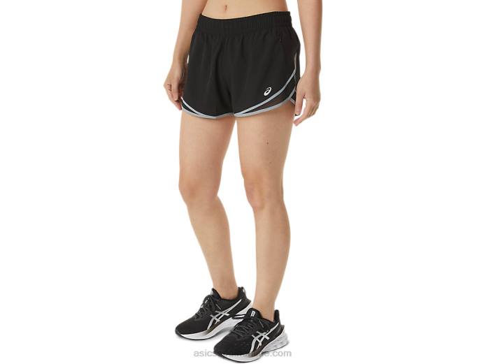 pantalón corto de mujer pr lyte de 2,5 pulgadas Asics 4L683725 rendimiento negro/hoja de roca