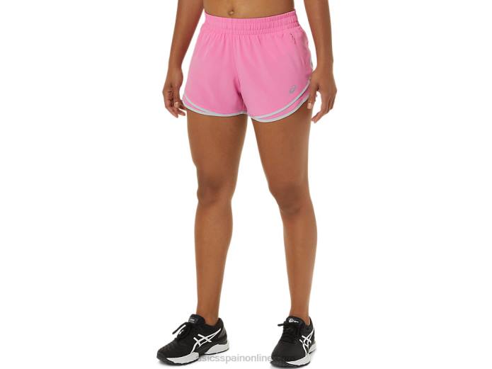 pantalón corto de mujer pr lyte de 2,5 pulgadas Asics 4L683800 fruta del dragón/gris piamonte