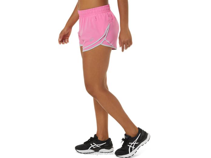 pantalón corto de mujer pr lyte de 2,5 pulgadas Asics 4L683800 fruta del dragón/gris piamonte