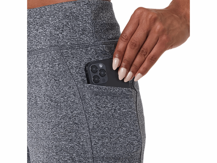 pantalón corto de punto de 7 pulgadas para mujer Asics 4L684137 brezo gris medio