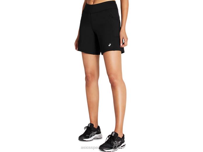 pantalón corto de punto de 7 pulgadas para mujer Asics 4L684161 rendimiento negro