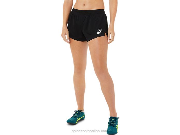 pantalón corto de punto ligero para mujer Asics 4L683407 rendimiento negro