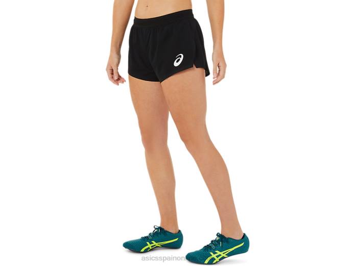 pantalón corto de punto ligero para mujer Asics 4L683407 rendimiento negro