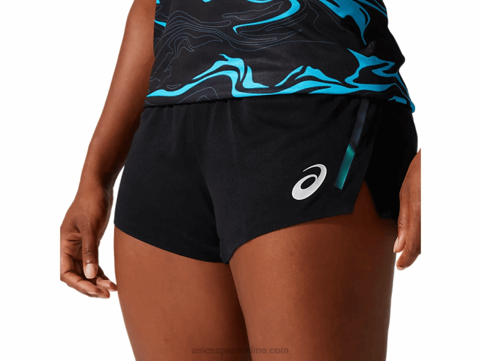 pantalón corto de punto ligero para mujer Asics 4L684068 rendimiento negro