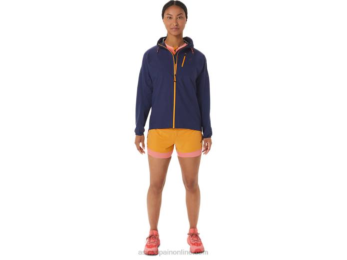pantalón corto mujer fujitrail 2-n-1 Asics 4L682537 tormenta de arena/papaya