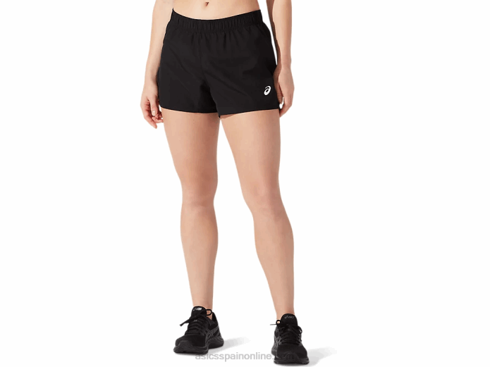 pantalón corto plateado de 4 pulgadas para mujer Asics 4L682779 rendimiento negro