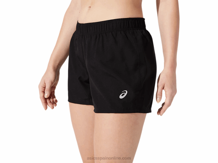 pantalón corto plateado de 4 pulgadas para mujer Asics 4L682779 rendimiento negro
