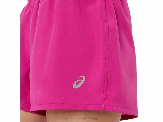 pantalón corto plateado de 4 pulgadas para mujer Asics 4L683580 rojo fucsia