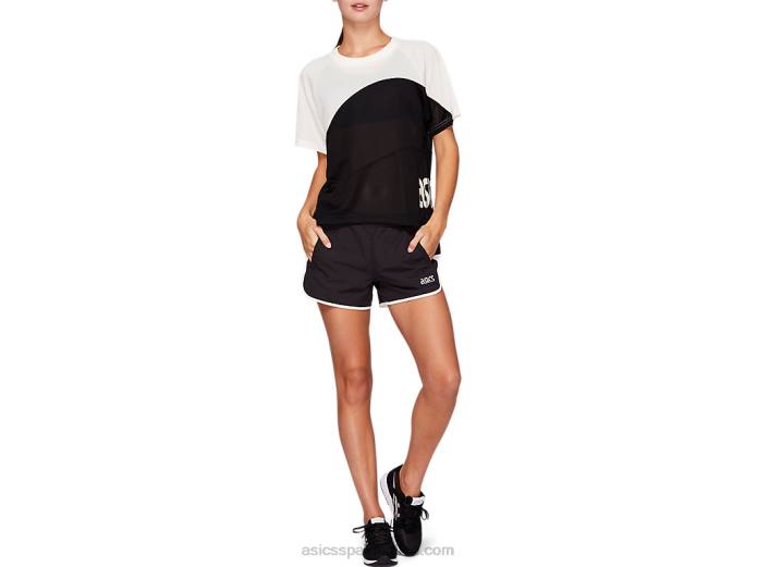 pantalón corto tejido sport moment para mujer Asics 4L684167 rendimiento negro
