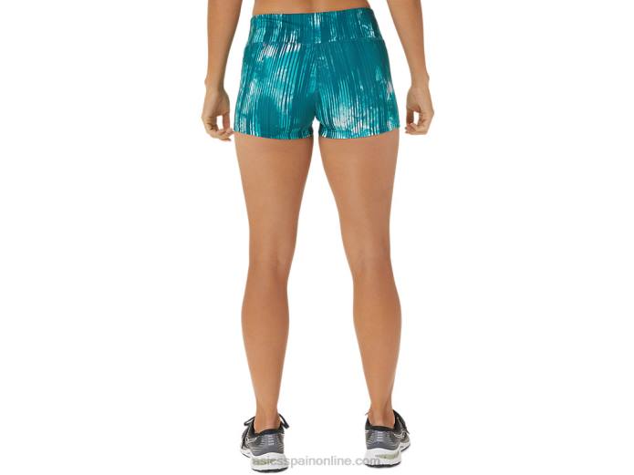pantalón corto tren 2in mujer Asics 4L683083 Estampado de pino de terciopelo teñido anudado