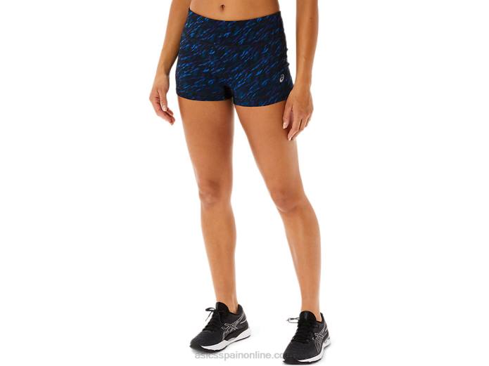 pantalón corto tren 2in mujer Asics 4L683519 impresión de sombra nocturna/lago