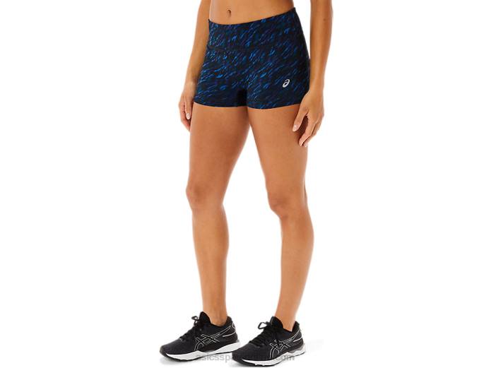 pantalón corto tren 2in mujer Asics 4L683519 impresión de sombra nocturna/lago