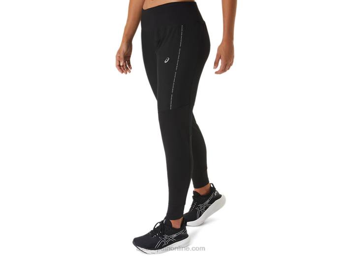 pantalón de carrera mujer Asics 4L682504 rendimiento negro
