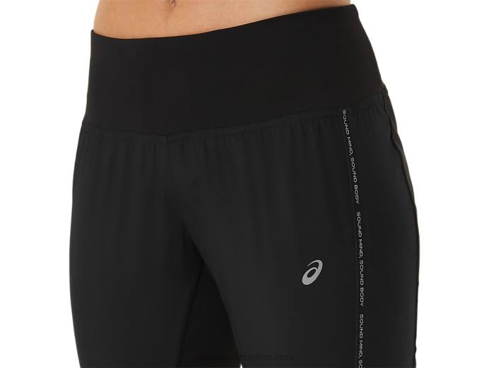 pantalón de carrera mujer Asics 4L682504 rendimiento negro