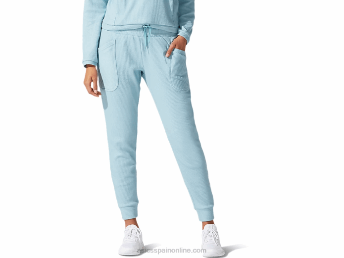 pantalón de chándal elástico suave para mujer Asics 4L684070 humo azul