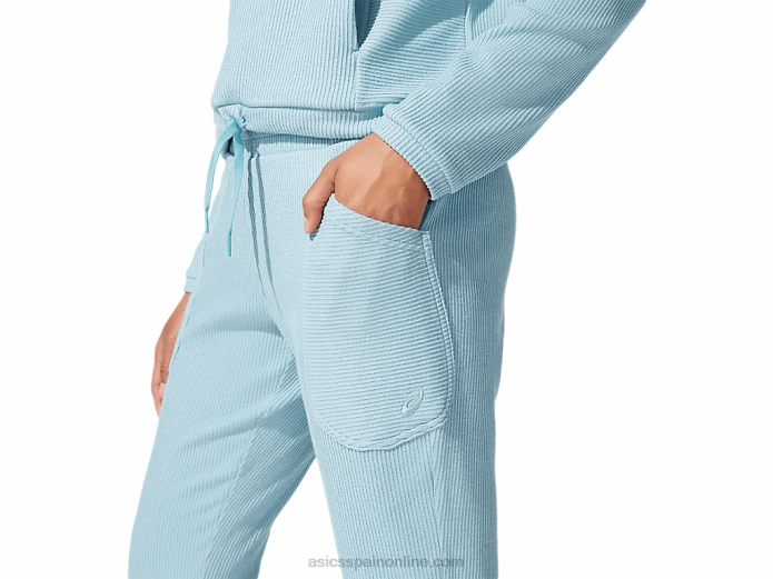 pantalón de chándal elástico suave para mujer Asics 4L684070 humo azul