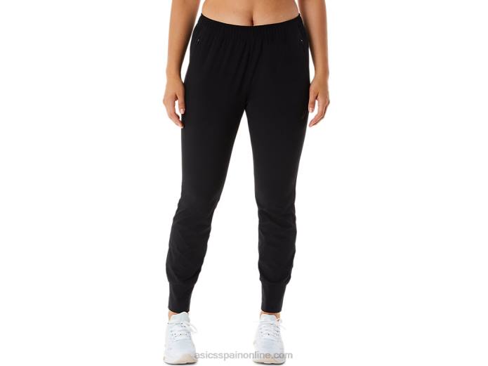 pantalón de entrenamiento de tejido elástico básico para mujer Asics 4L682217 rendimiento negro