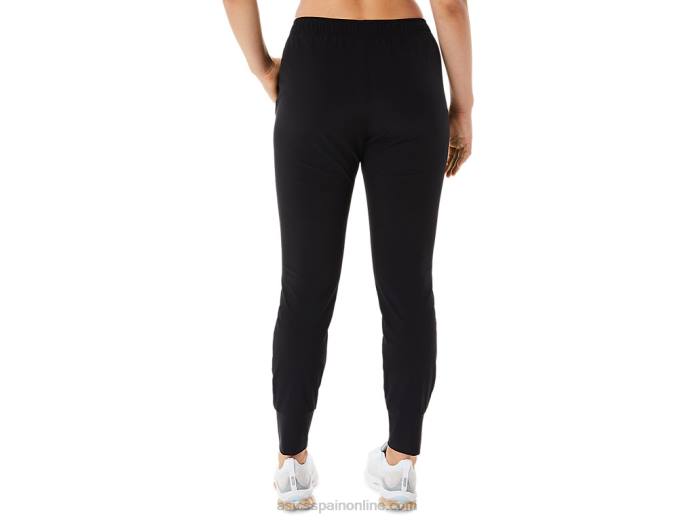 pantalón de entrenamiento de tejido elástico básico para mujer Asics 4L682217 rendimiento negro