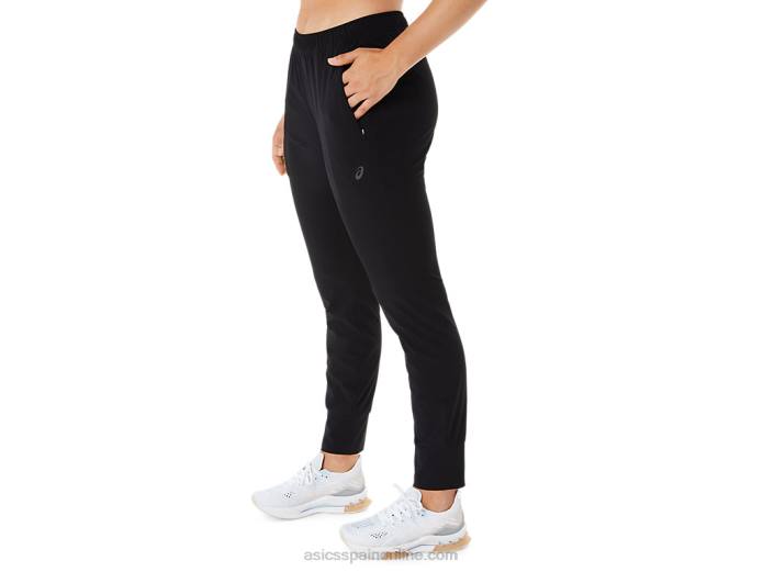 pantalón de entrenamiento de tejido elástico básico para mujer Asics 4L682217 rendimiento negro