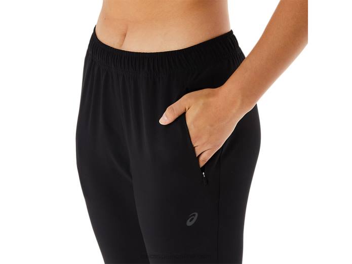pantalón de entrenamiento de tejido elástico básico para mujer Asics 4L682217 rendimiento negro