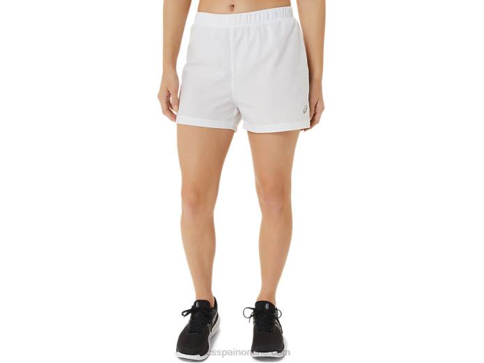 pantalones cortos de 3 pulgadas para mujer Asics 4L682886 blanco brillante