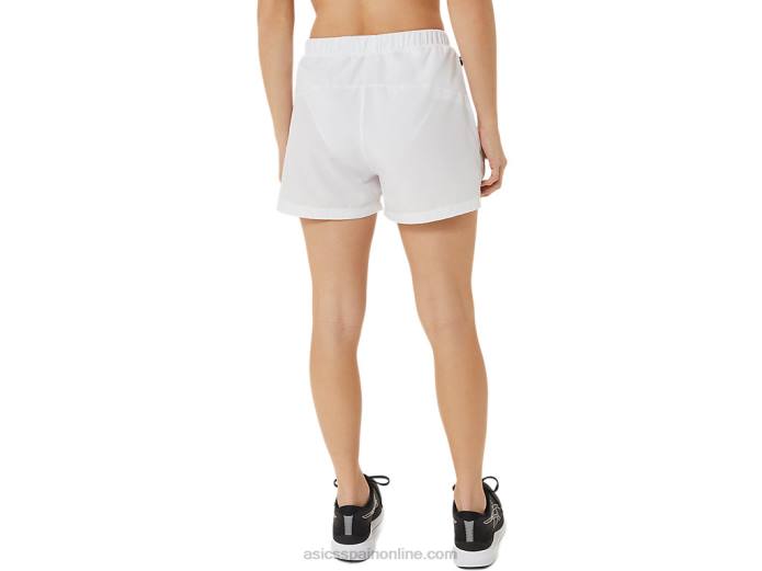 pantalones cortos de 3 pulgadas para mujer Asics 4L682886 blanco brillante