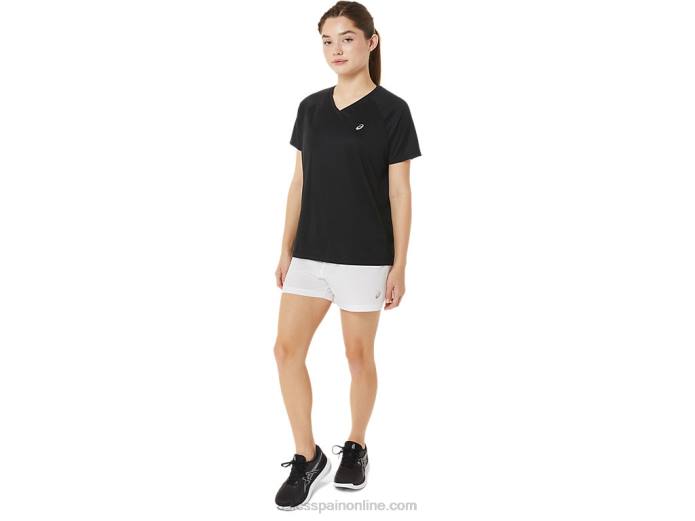 pantalones cortos de 3 pulgadas para mujer Asics 4L682886 blanco brillante