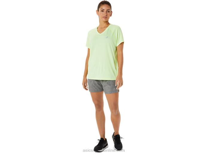pantalones cortos de 3 pulgadas para mujer Asics 4L682893 jaspeado gris oscuro/amarillo