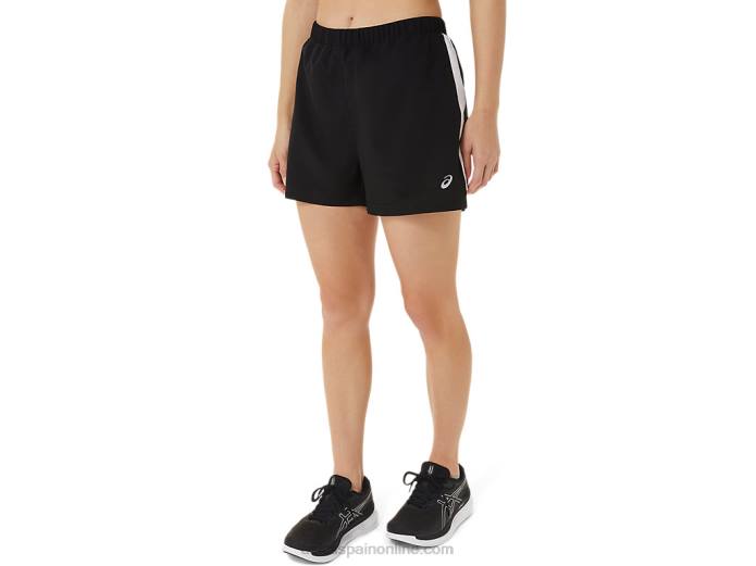pantalones cortos de 3 pulgadas para mujer Asics 4L682909 rendimiento en blanco y negro