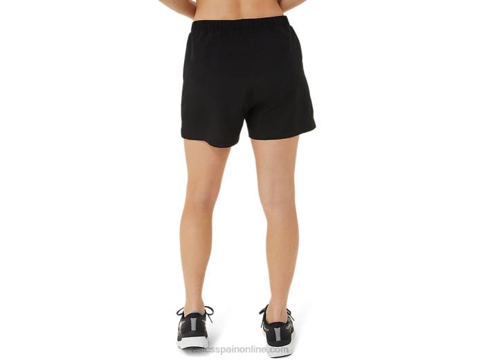 pantalones cortos de 3 pulgadas para mujer Asics 4L682909 rendimiento en blanco y negro