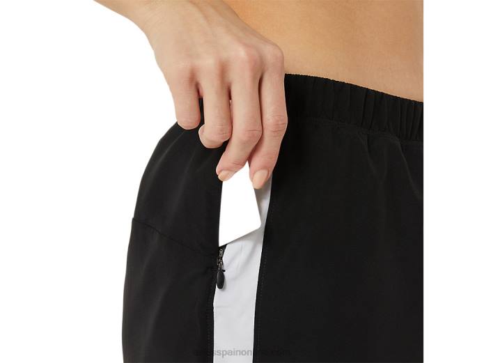 pantalones cortos de 3 pulgadas para mujer Asics 4L682909 rendimiento en blanco y negro