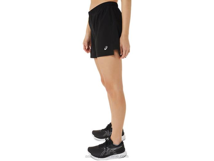 pantalones cortos de 3 pulgadas para mujer Asics 4L683457 rendimiento negro