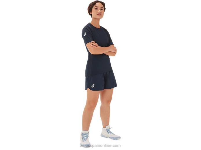 short de lucha de 2 piezas para mujer Asics 4L683802 equipo de la marina