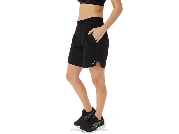 short mujer fietro 7in Asics 4L684037 rendimiento negro