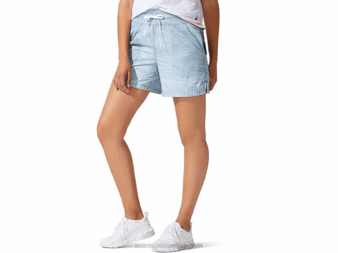 short tejido aireado para mujer Asics 4L684071 humo azul