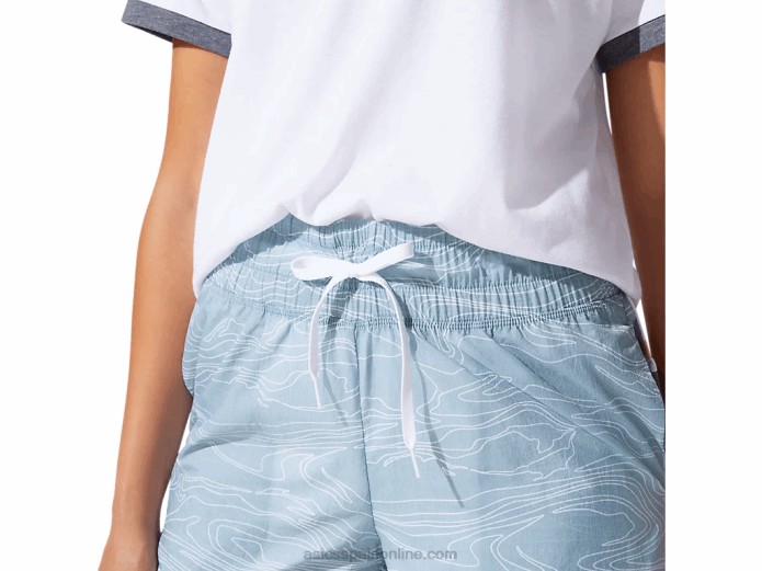 short tejido aireado para mujer Asics 4L684071 humo azul