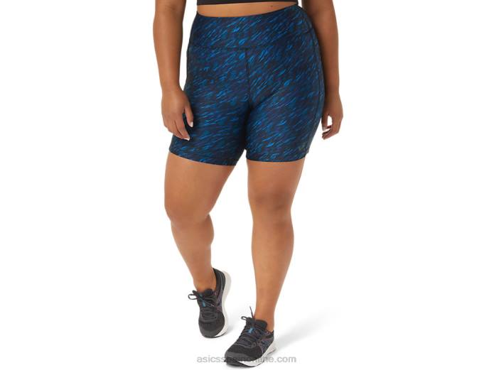 shorts de mujer pr lyte 5in con bolsillos Asics 4L683299 impresión de sombra nocturna/lago