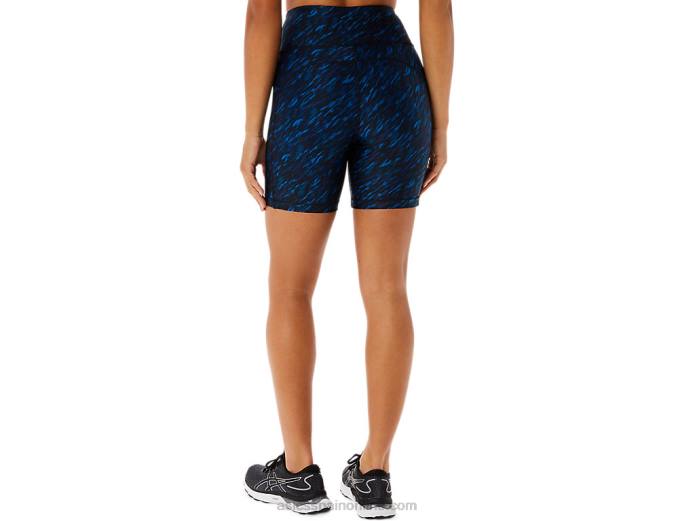 shorts de mujer pr lyte 5in con bolsillos Asics 4L683299 impresión de sombra nocturna/lago