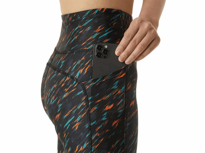 shorts de mujer pr lyte 5in con bolsillos Asics 4L683301 sombra de noche/estampado de salvia