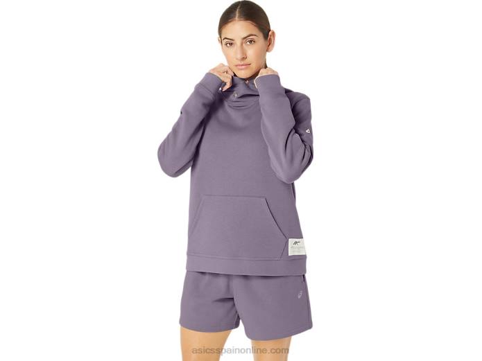 sudadera con capucha de polar Sunday sana para mujer Asics 4L682156 cuarzo violeta