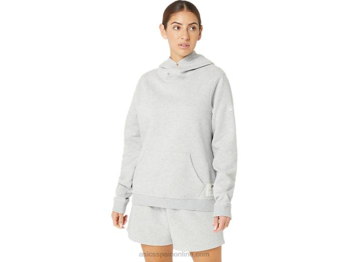 sudadera con capucha de polar Sunday sana para mujer Asics 4L682178 brezo gris claro