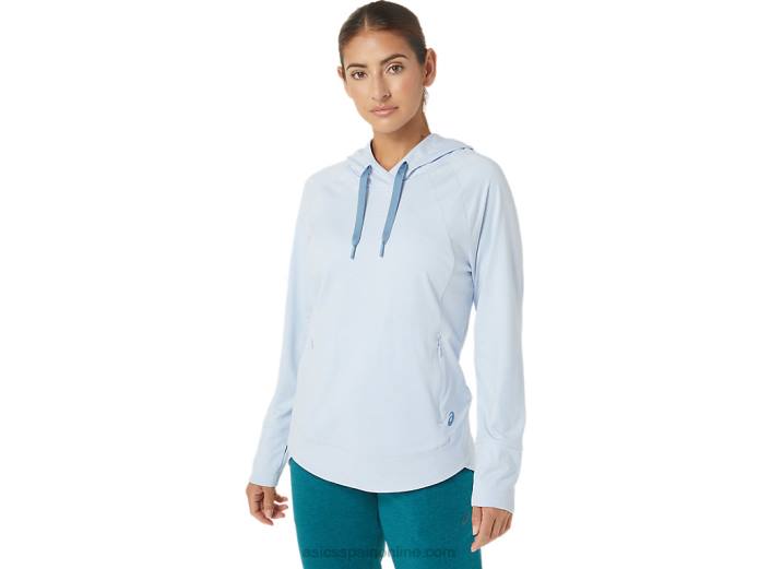 sudadera con capucha de tecnología para mujer Asics 4L682767 cielo suave tinte espacial