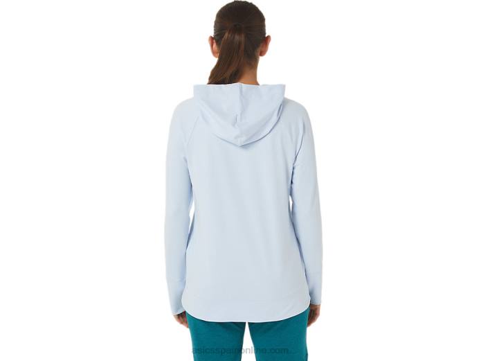 sudadera con capucha de tecnología para mujer Asics 4L682767 cielo suave tinte espacial